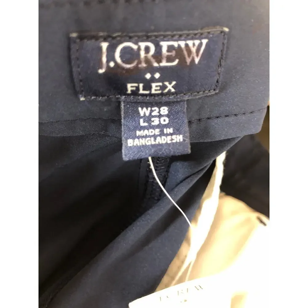 J. Crew Factory Slim Fit Tech Chino Pants Straight Leg Navy Blue NWT 28 x 30
